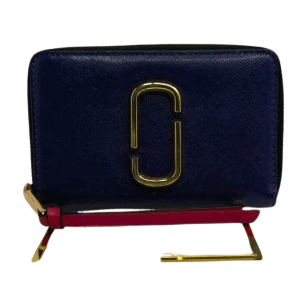 Marc Jacobs Snapshot Compact Wallet Colorblock Saffiano Leather Zip Around